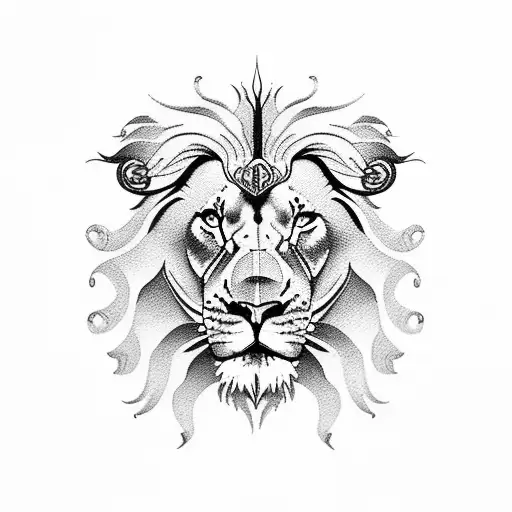 lion and jesus tattoo design idea