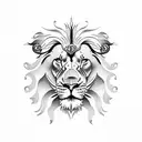 lion and jesus tattoo design idea