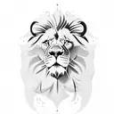 lion and jesus tattoo design idea