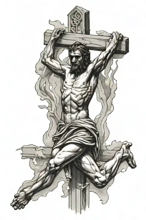 Crucifixion tattoo design idea