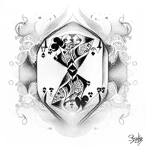 casino with shadow tattoo design idea