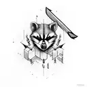 arrow wrapped around an arrow with a coon tattoo design idea