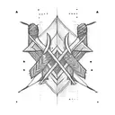 arrow wrapped around an arrow with a coon tattoo design idea