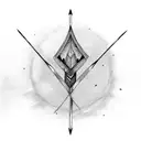 arrow wrapped around an arrow with a coon tattoo design idea