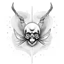 skull spiders wings  tattoo design idea