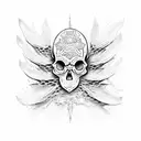 skull spiders wings  tattoo design idea