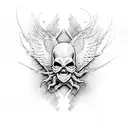 skull spiders wings  tattoo design idea