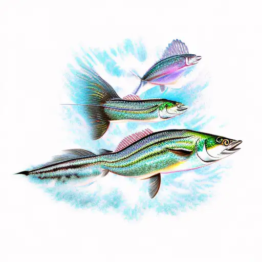 2 mackerel tattoo design idea