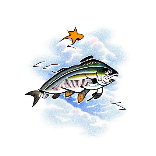 2 mackerel tattoo design idea
