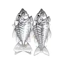 2 mackerel tattoo design idea