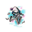 dancing skeleton tattoo design idea