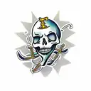 dancing skeleton tattoo design idea