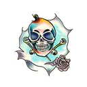 dancing skeleton tattoo design idea