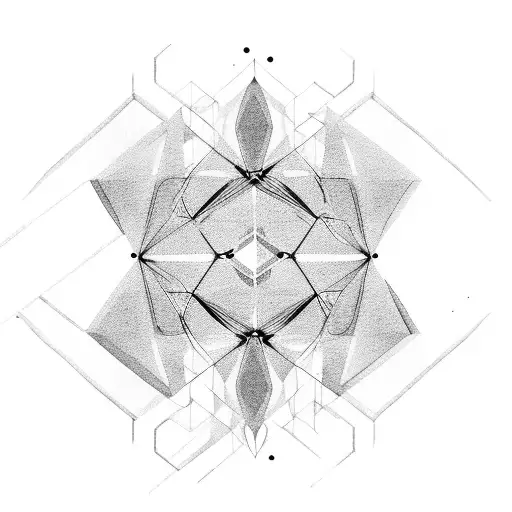 A black and pink abstract geometric design inspired by Blackpink's music tattoo design idea