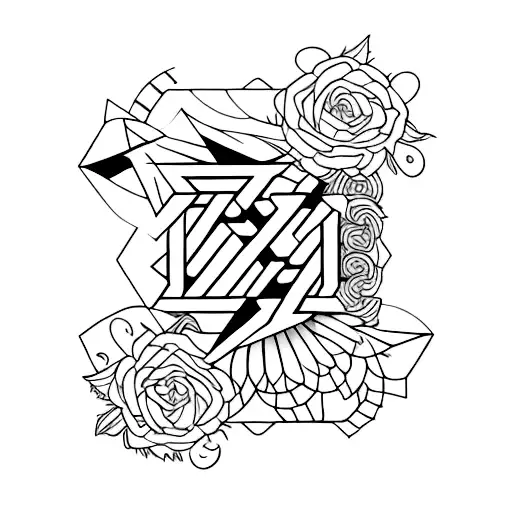 Blackpink logo in neo tribal tattoo design idea