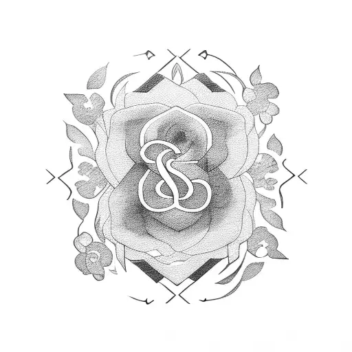 Blackpink logo with a floral twist tattoo design idea