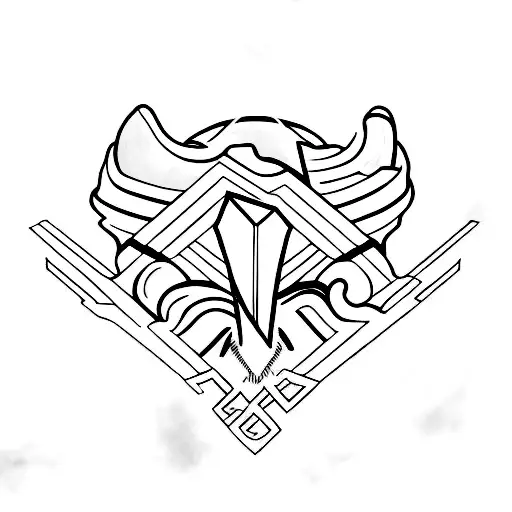 Blackpink logo in cyber sigilism tattoo design idea