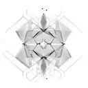 A black and pink abstract geometric design inspired by Blackpink's music tattoo design idea