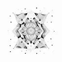 A black and pink abstract geometric design inspired by Blackpink's music tattoo design idea