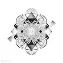 A black and pink abstract geometric design inspired by Blackpink's music tattoo design idea