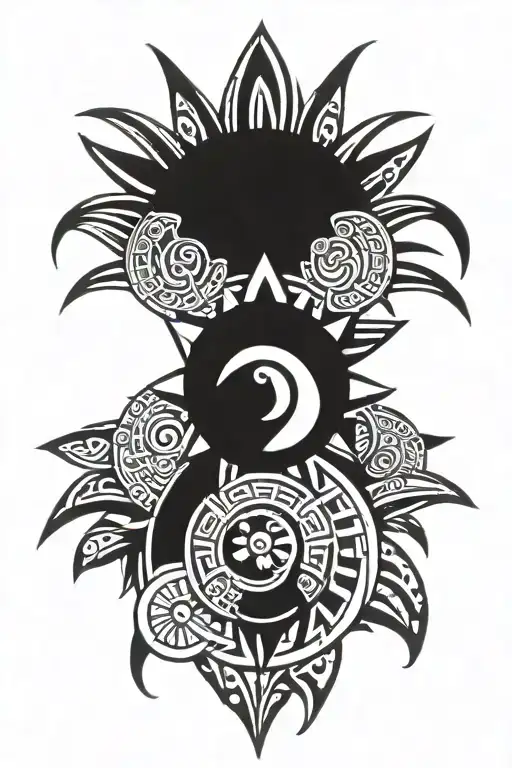 aztec calendar aztec sun tattoo design idea