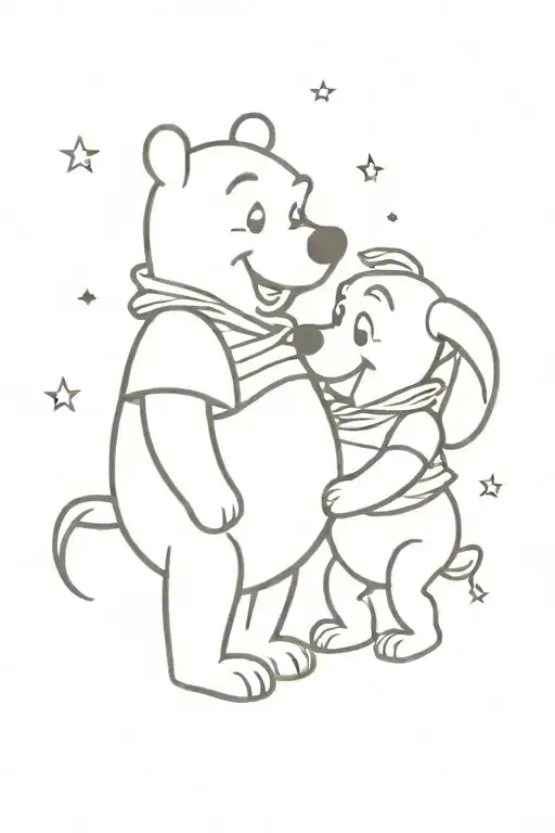 Winnie the Pooh & jasmine from Aladdin   tattoo design idea