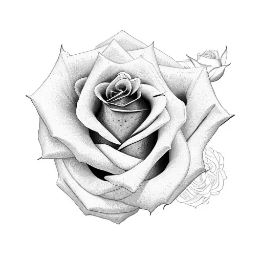 Rose with name randel tattoo design idea