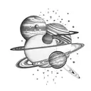 solar system  tattoo design idea