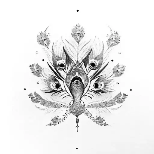 Peacock tattoo design idea