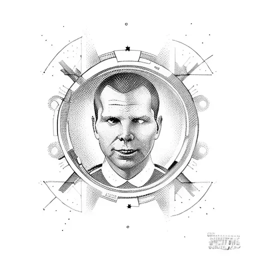 gagarin in space tattoo design idea