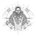 gagarin in space tattoo design idea