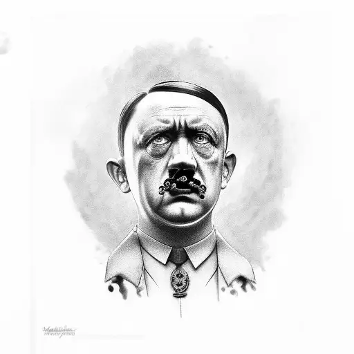 hitler in clown costume tattoo design idea