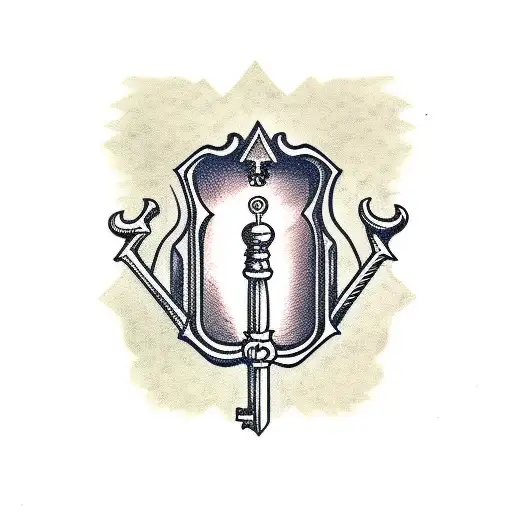 traditional skeleton key  tattoo design idea