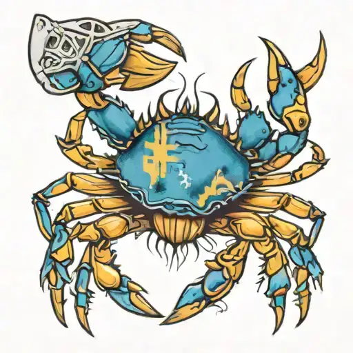 blue crab Maryland flag Chesapeake Bay Bridge tattoo design idea