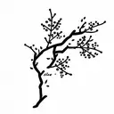 Cherry Blossom with words the vamps tattoo design idea