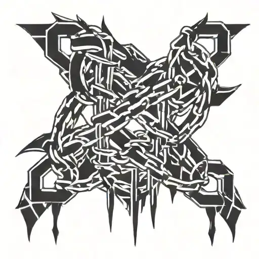 broken chains tattoo design idea