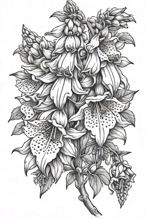 Foxglove flowers tattoo design idea