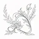 Scar cover up with sparkles for thigh tattoo design idea