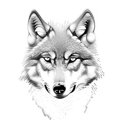 Combine the image of a wolf and a dumbbell in a unique and creative way tattoo design idea