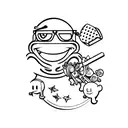 No risk no fun with a smiley at the end  tattoo design idea