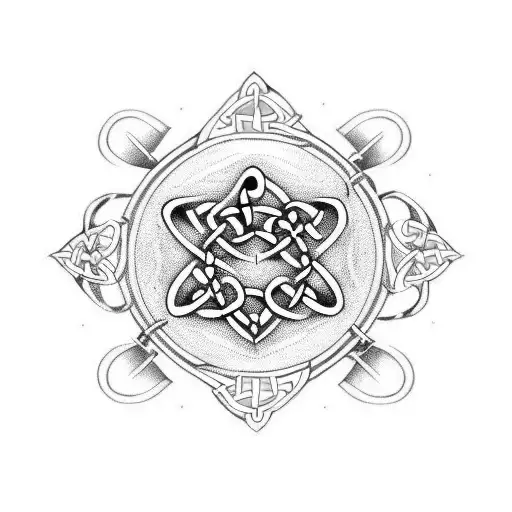 Celtic band with Cancer and sagittarius incorporated  tattoo design idea