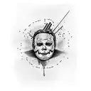 michael myers drinking a beer tattoo design idea