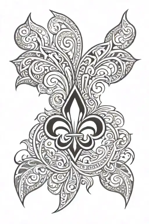 fluer de lis, samoan tribal tattoo design idea
