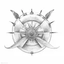 Wheel with wings tattoo design idea