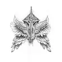 Wheel with wings tattoo design idea