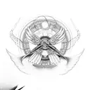 Wheel with wings tattoo design idea