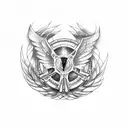 car wheel with wings tattoo design idea