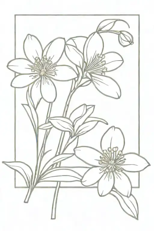 daisy snowdrop violet tattoo design idea