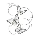 two butterflies flying tattoo design idea