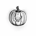 pumpkin, fall leaves, apples tattoo design idea
